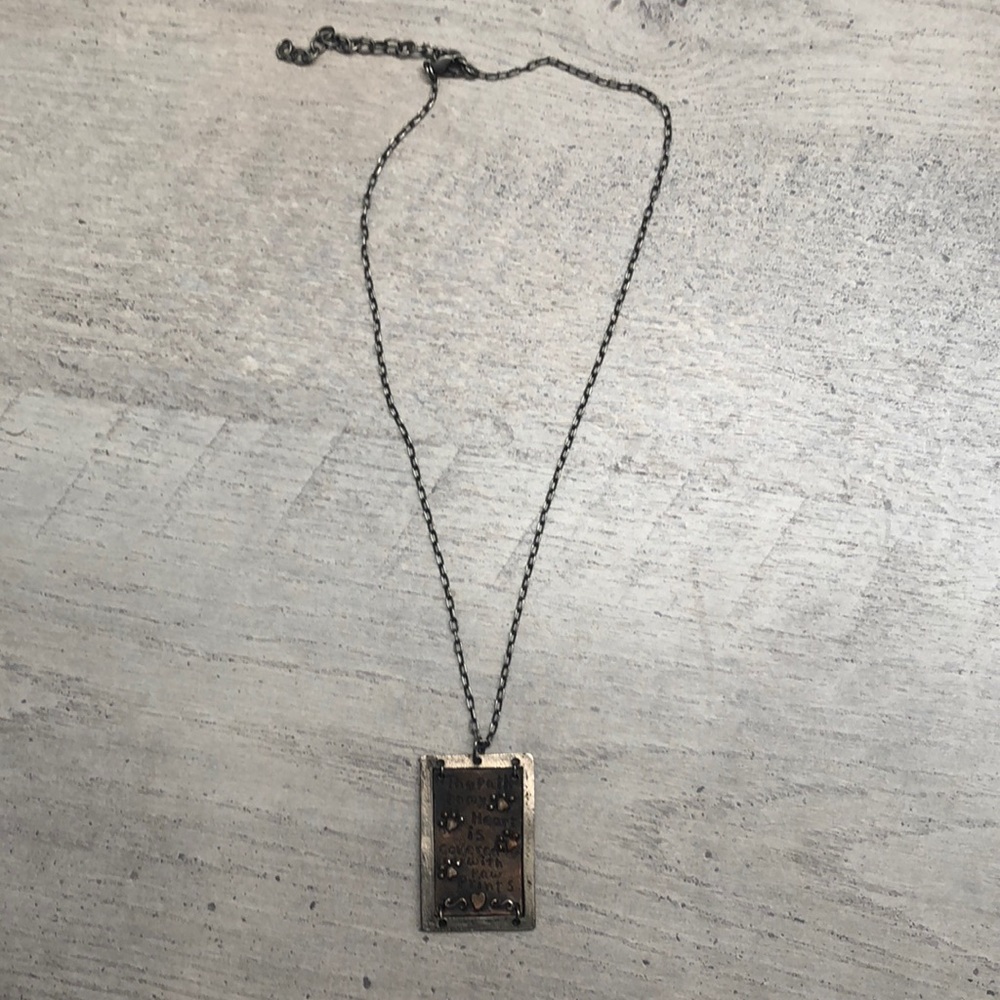 The path to my heart is covered with paw prints necklace